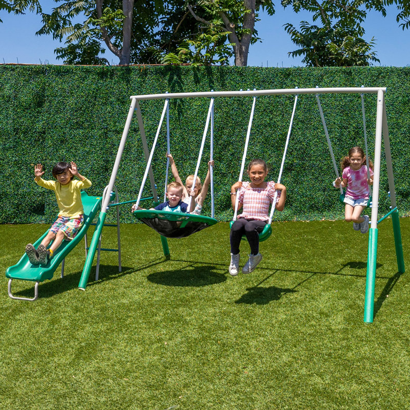 The Swing Company Northridge Metal Swing Set with Saucer Swing and